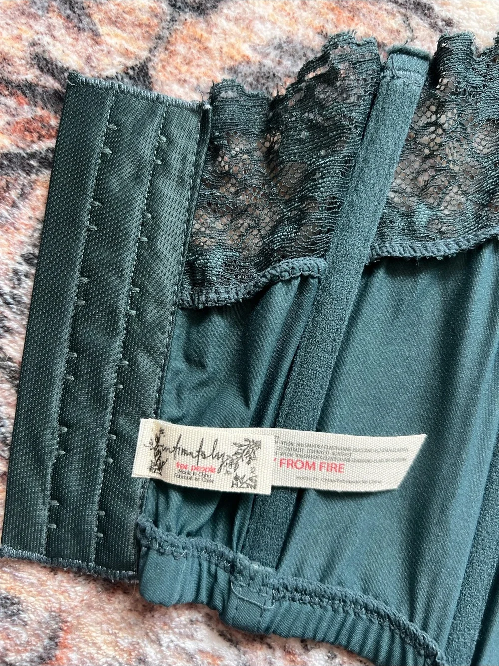 Free People dark green Lace Bustier top